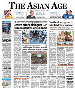The Asian Age ePaper today featuring Delhi, Mumbai, Kolkata, London, national and international news, business, politics, education, sports, and current affairs.